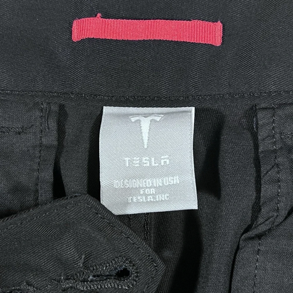 Tesla Motors Men's Black Reflective Work Uniform Pants Size 36x30 Staff Chinos - Picture 6 of 8